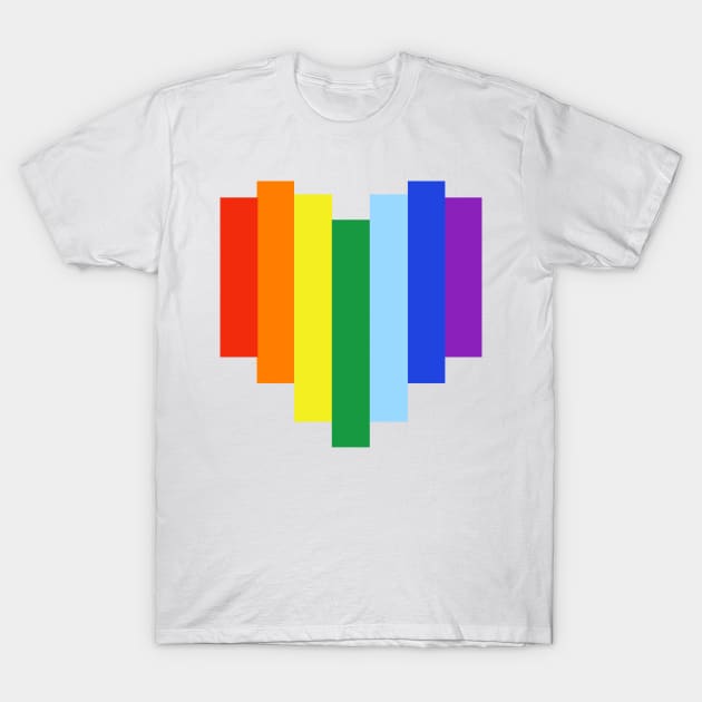 Pixelated Rainbow Heart T-Shirt by CoolMomBiz